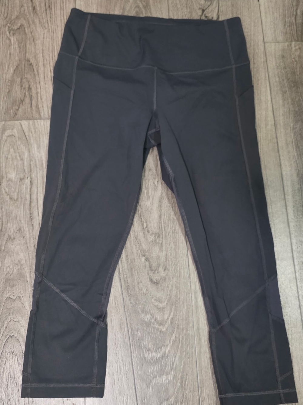lululemon athletica  Black Capri Leggings with Contrast Stitching